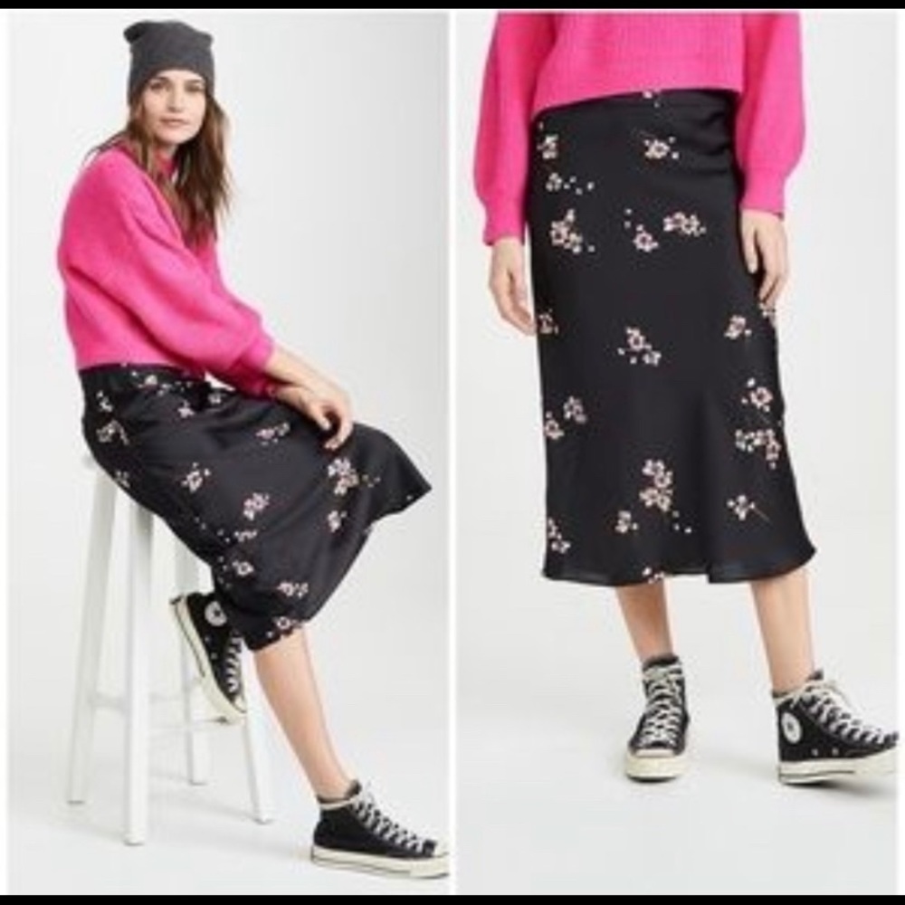 Free People Normani Bias Midi Skirt Sz 12